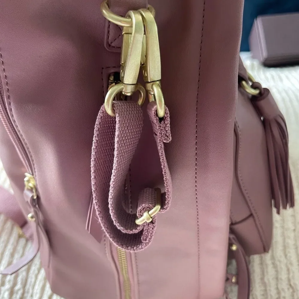 Skip Hop Pink Leather Diaper Backpack